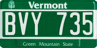 VT license plate BVY735