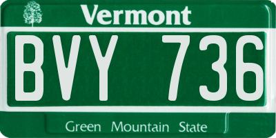 VT license plate BVY736