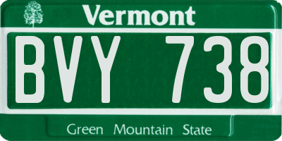 VT license plate BVY738