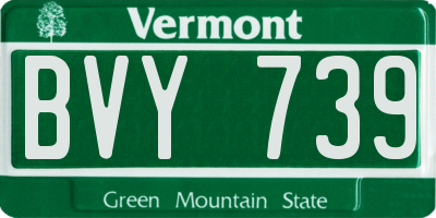 VT license plate BVY739