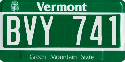 VT license plate BVY741