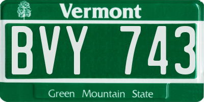 VT license plate BVY743