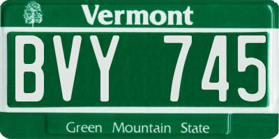 VT license plate BVY745