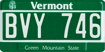 VT license plate BVY746
