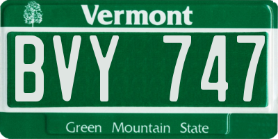 VT license plate BVY747