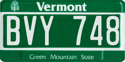 VT license plate BVY748