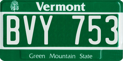 VT license plate BVY753