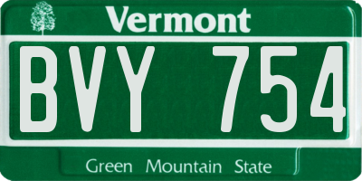 VT license plate BVY754