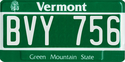 VT license plate BVY756