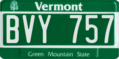 VT license plate BVY757