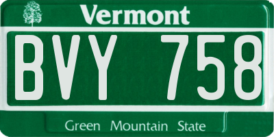 VT license plate BVY758