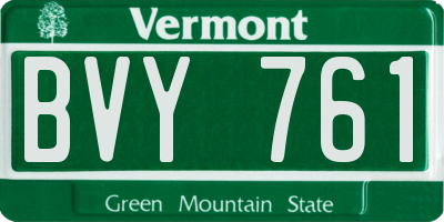VT license plate BVY761