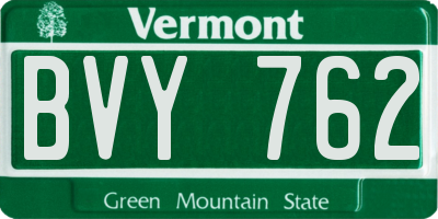 VT license plate BVY762