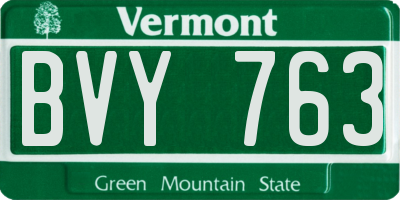 VT license plate BVY763