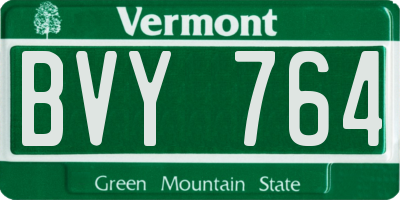 VT license plate BVY764