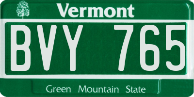 VT license plate BVY765