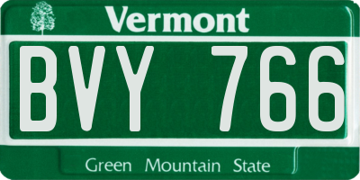 VT license plate BVY766