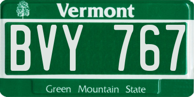 VT license plate BVY767