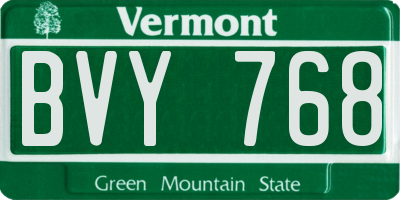VT license plate BVY768