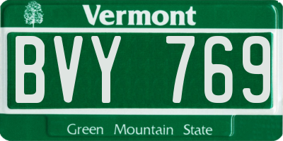 VT license plate BVY769