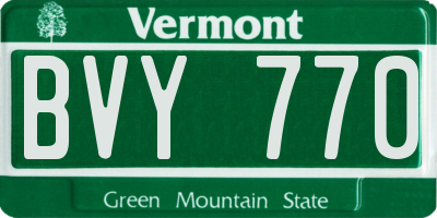 VT license plate BVY770