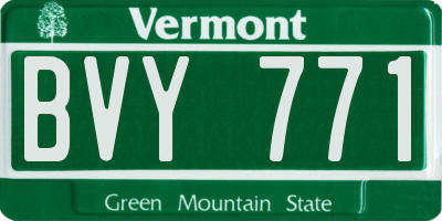 VT license plate BVY771