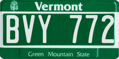 VT license plate BVY772