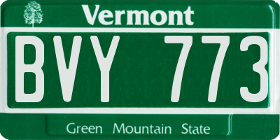 VT license plate BVY773