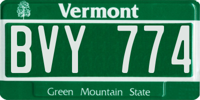 VT license plate BVY774