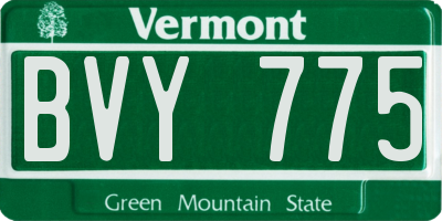 VT license plate BVY775