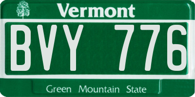 VT license plate BVY776