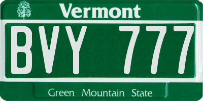 VT license plate BVY777
