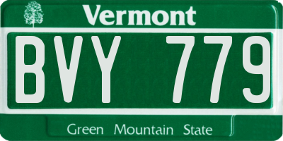 VT license plate BVY779