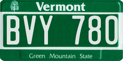 VT license plate BVY780