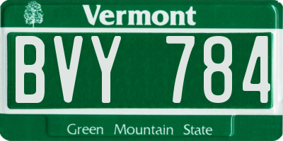 VT license plate BVY784