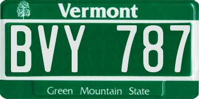 VT license plate BVY787