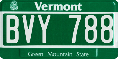 VT license plate BVY788