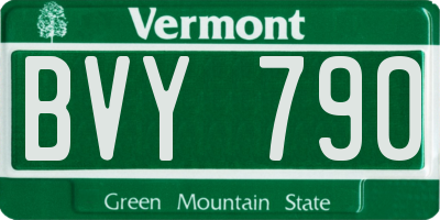 VT license plate BVY790