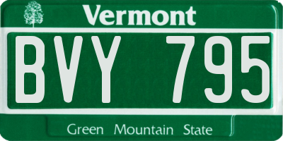 VT license plate BVY795