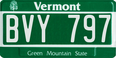 VT license plate BVY797