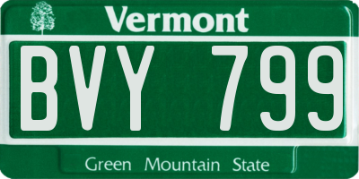 VT license plate BVY799