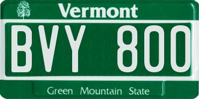VT license plate BVY800
