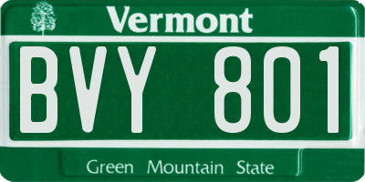 VT license plate BVY801