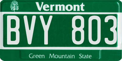 VT license plate BVY803