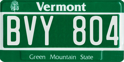 VT license plate BVY804