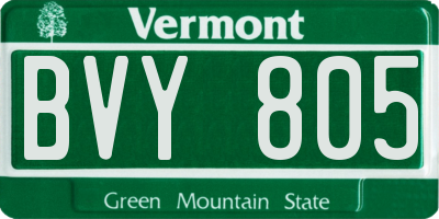 VT license plate BVY805