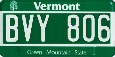 VT license plate BVY806