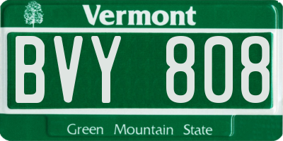 VT license plate BVY808
