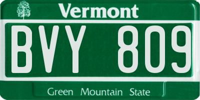 VT license plate BVY809