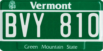 VT license plate BVY810